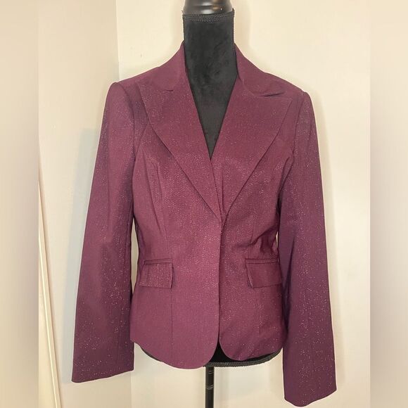 NWT PARALLEL PURPLE GLITTER BUSINESS OFFICE BLAZER. *Brand new* - Picture 3 of 10